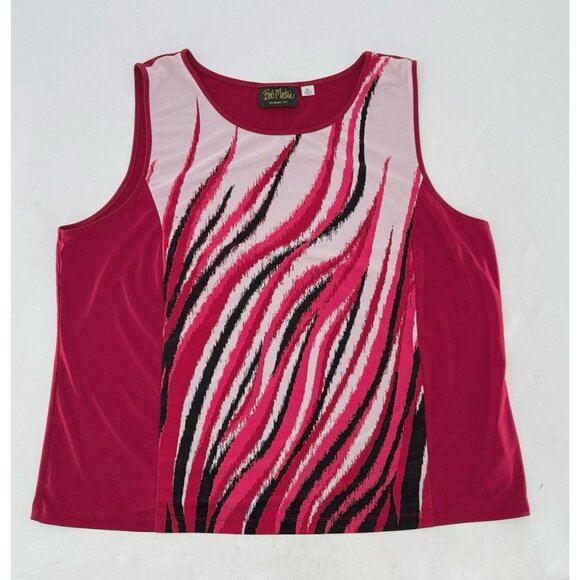Bob Mackie Wearable Art Sleeveless Liquid Knit Blouse Sz XL Boho Art To Wear - Picture 3 of 7